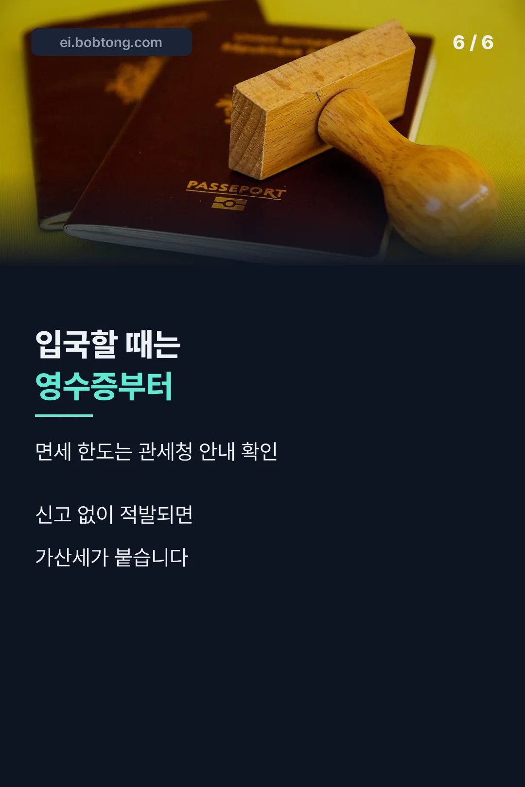 입국 신고 마무리
