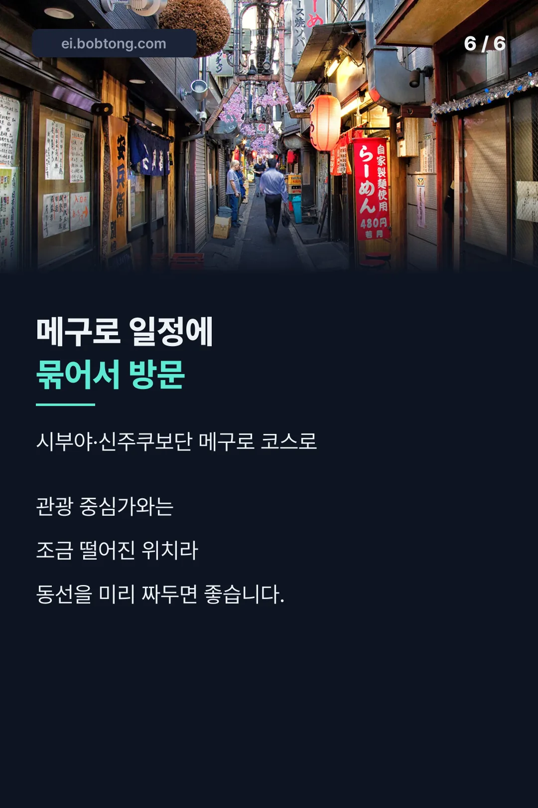 메구로 일정 팁